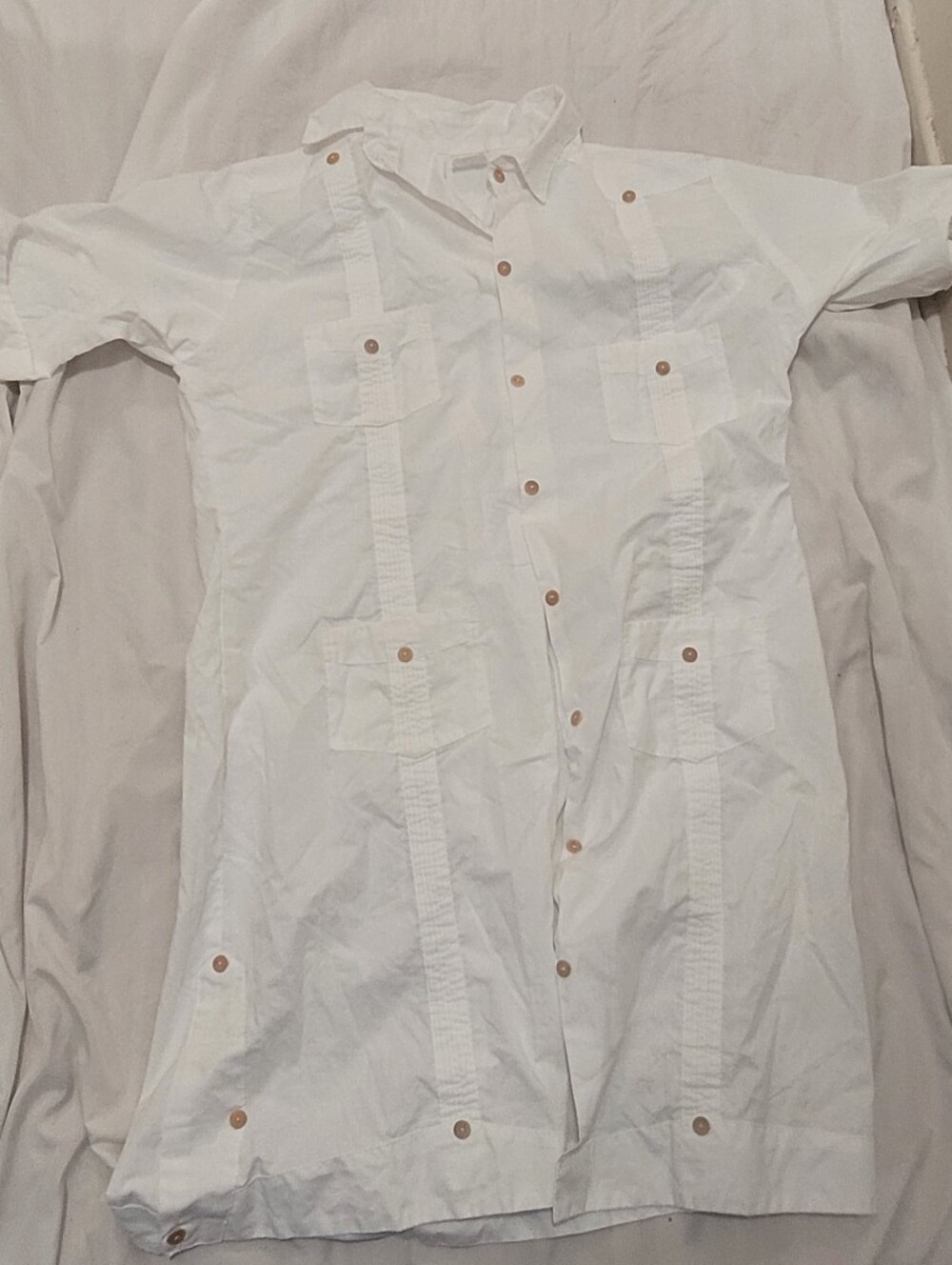 White Women's Button-Front Shirt Dress